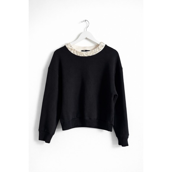 Maje Dresses & Skirts - Maje sweatshirt with pearl, black in size small- Excellent condition